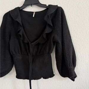 Free People Black  sweater Blouse